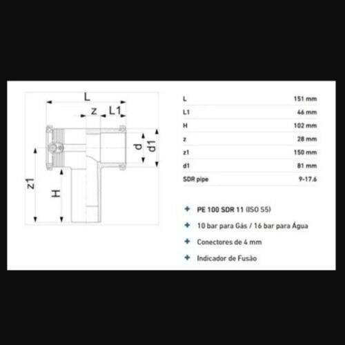 ELECTROFUSION Te Connection D63mm 90º PE100 753211611 Elgef Plus PN16 Australian Empire Shop