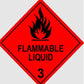 Flammable Gas 2 OR 2.1 Flammable LIQUID 3 Dangerous Goods 240mm X 240mm Label - Australian Empire Shop