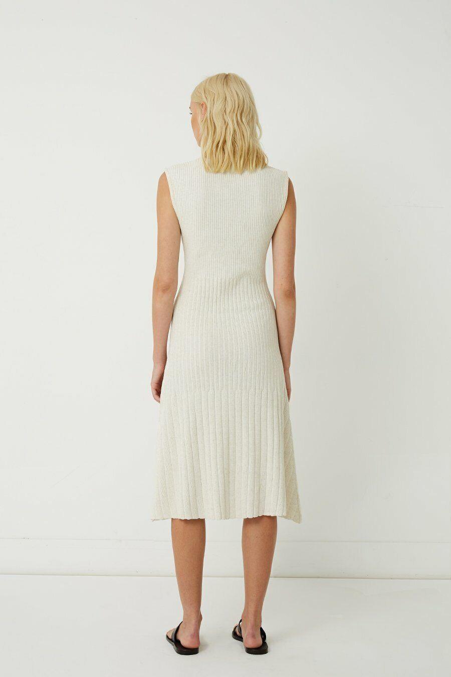 Friend of Audrey Carolina Ribbed Knit Dress WOMEN Speckled Vanilla slim fit - Australian Empire Shop