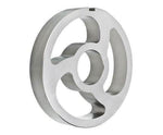 Metal kidney plate die with three holes, tool steel, for industrial equipment or machinery