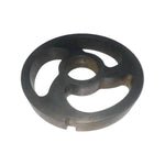 Steel precutter kidney plate with three holes for industrial machinery or tractor parts