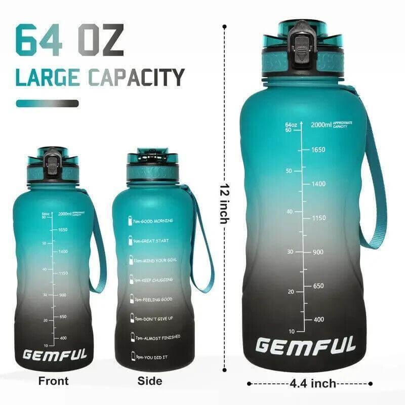 GEMFUL Large Water Bottle 2.2 Liter with Handle Sports Water Jug with BPA Free - Australian Empire Shop