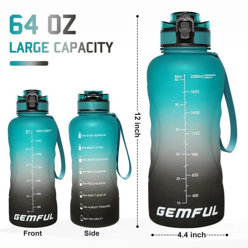 GEMFUL Large Water Bottle 2.2 Liter with Handle Sports Water Jug with BPA Free - Australian Empire Shop