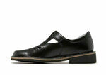 Harrison INDIANA II YTH youth Black Girls T-Bar School Leather School Shoes KIDS - Australian Empire Shop