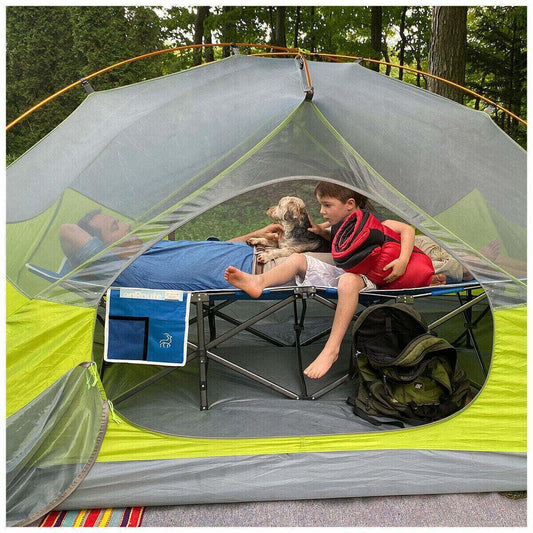 Hidden Wild XL Portable Folding Camp Bed Cot with Carry Bag Instant Open & Close - Australian Empire Shop