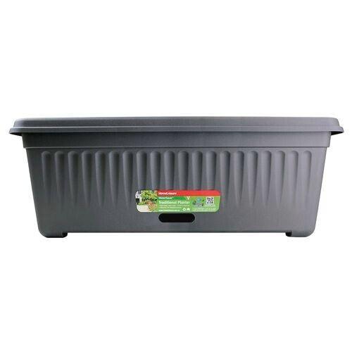 HomeLeisure 680mm Charcoal Rectangular WaterSaver Traditional Planter pot 34 L - Australian Empire Shop