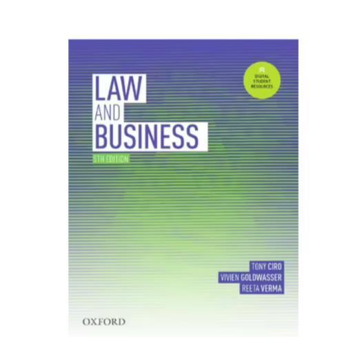 Law and Business by Vivien Goldwasser, Tony Ciro, Reeta Verma Paperback 5th Edn - Australian Empire Shop