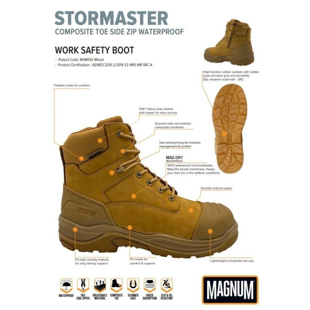 Magnum Storm Master SZ CT WP Wheat Work Boots Size AU/UK 7 (US 8) - Australian Empire Shop