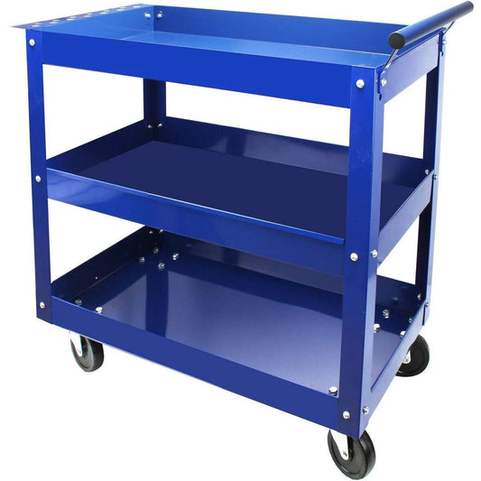 Mechpro Blue 3 Tier Shelf Service Cart w/Tool Holder MPBSC3-1 - Australian Empire Shop