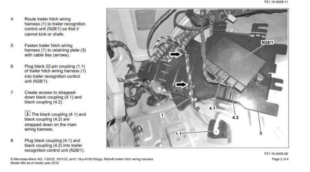 Mercedes G-Class wiring kit OEM LED Genuine B64520463 Towbar Light Cable - Australian Empire Shop