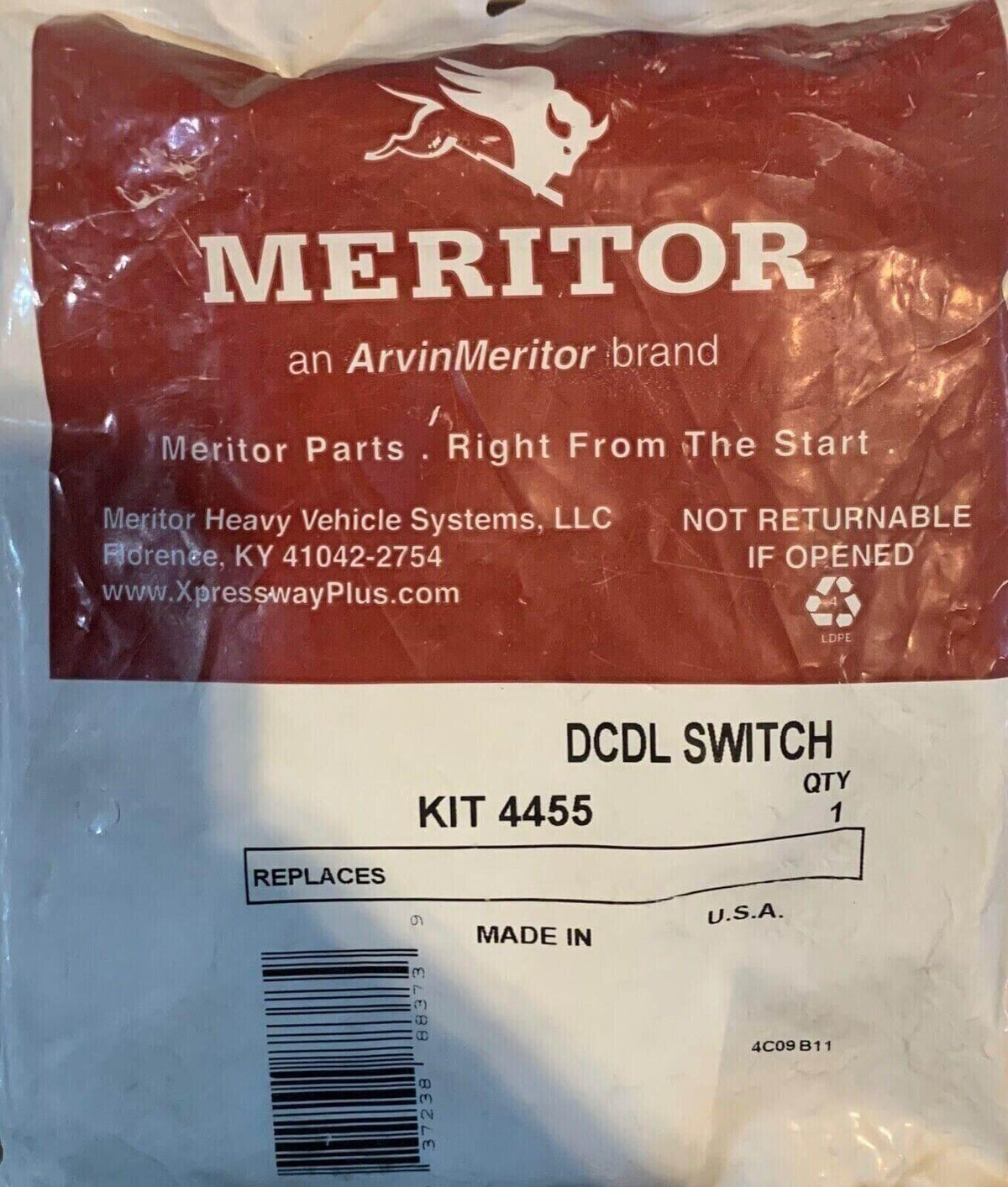 Meritor DCDL switch kit 4455 OEM part in sealed packaging, for heavy vehicle or truck repair