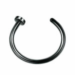 Stainless steel hoop ring for nose, lip, or ear piercing on white background