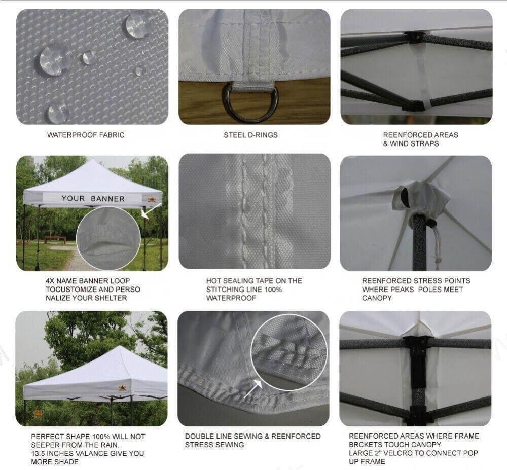 Portable TANT Gazebo 3m x 3m Heavy Duty Steel Frame Side Wall Waterproof Camping - Australian Empire Shop