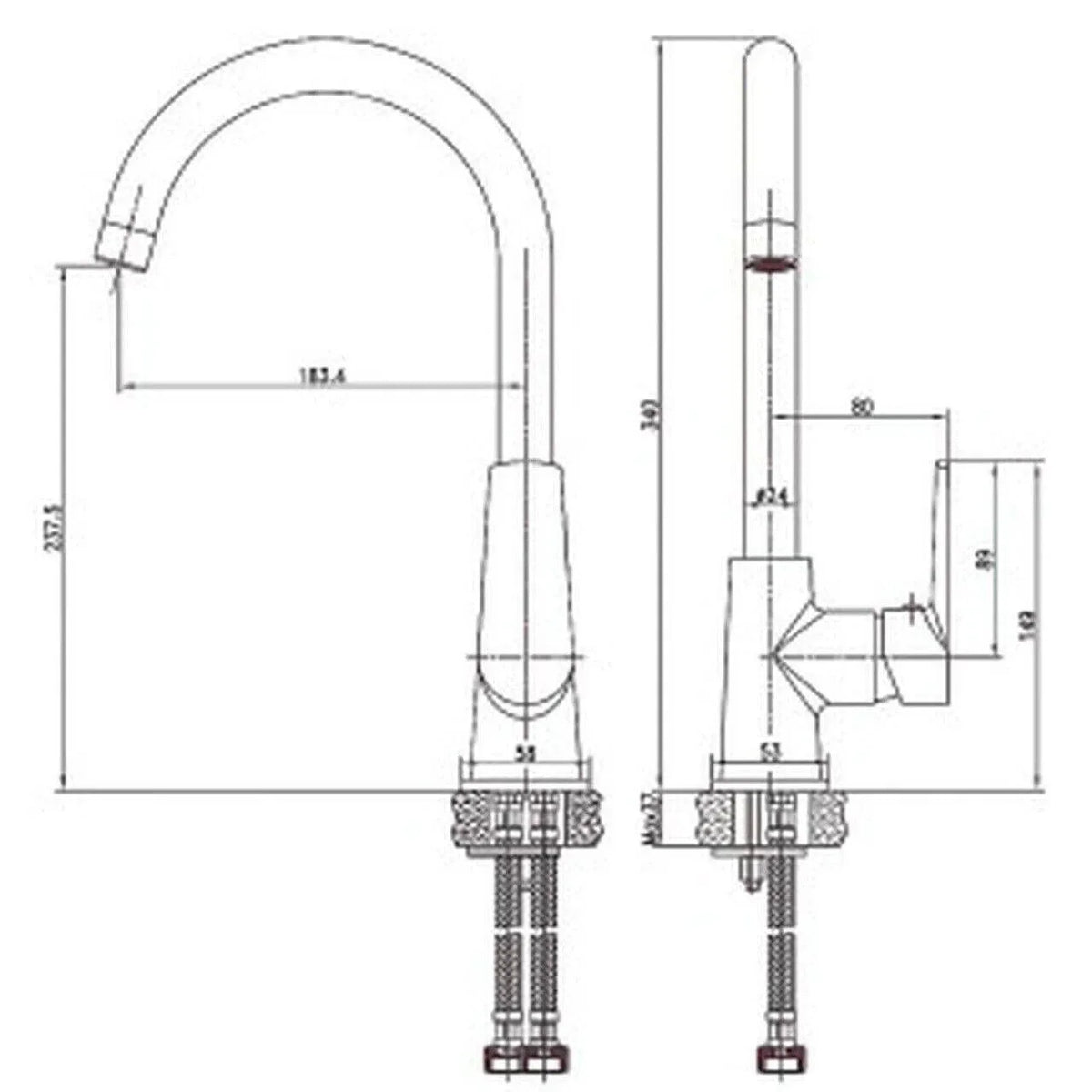 Raymor Alpha Sink Mixer Chrome 4Star Swivel Spout, Paddle Handle, Ceramic Disc - Australian Empire Shop