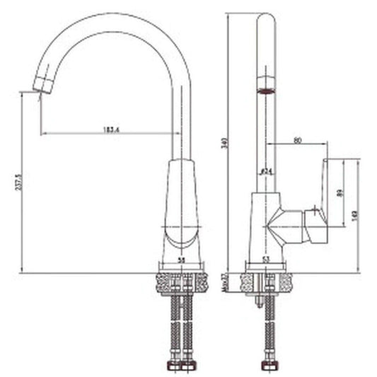 Raymor Alpha Sink Mixer Chrome 4Star Swivel Spout, Paddle Handle, Ceramic Disc - Australian Empire Shop