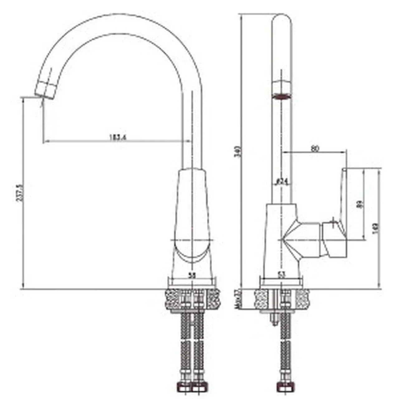 Raymor Alpha Sink Mixer Chrome 4Star Swivel Spout, Paddle Handle ...