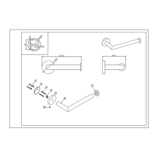 Raymor Boston II Toilet Roll Holder Chrome 159.5x52x91.5mm Rounded Edge - Australian Empire Shop