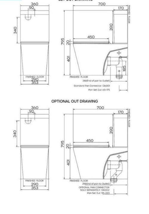 Raymor Edge II Rimless Back-to-Wall Edge Suite w/Slim Seat White 4Sta - Australian Empire Shop