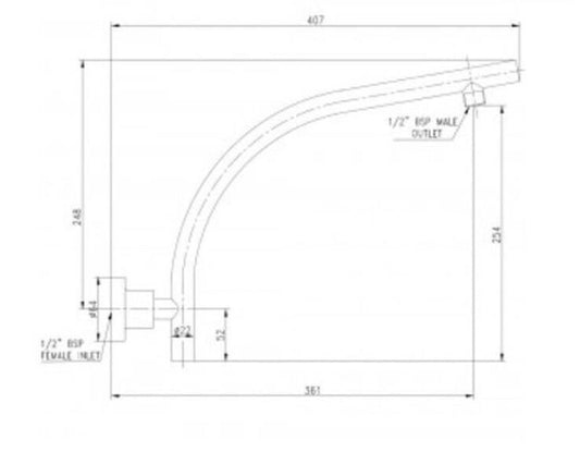 Raymor Round Wall Curved Shower Arm Chrome, GOOD wels - Australian Empire Shop