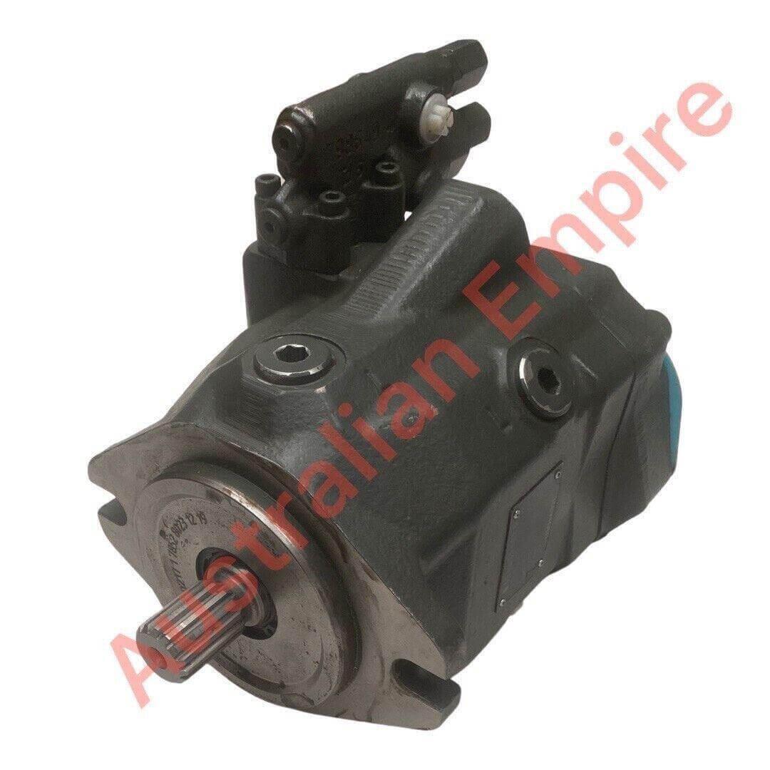 Heavy-duty hydraulic motor for tractor, metal casing with visible shaft and fittings.