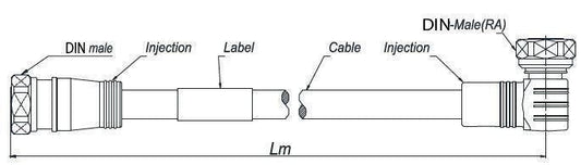 RF Coaxial Jumper Cable LCF 1/2 Lm DIN Male-DIN Male Right Angel 2-3-8 M Hengxin - Australian Empire Shop