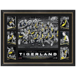 Richmond 2020 AFL Premiers tribute frame featuring team photo and player action shots.