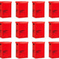 Set of 12 Bins Landfill General Waste Bin 60 Liters ECOBINS Lids, Office Bin Red - Australian Empire Shop