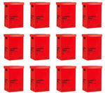 Set of 12 Bins Landfill General Waste Bin 60 Liters ECOBINS Lids, Office Bin Red - Australian Empire Shop