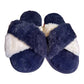 slipper twisted fluffy slippers in pink white , navy Soft hand feel 260mm - Australian Empire Shop