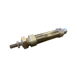 SMC pneumatic piston rod cylinder with 25mm bore, metal, spring return, industrial component