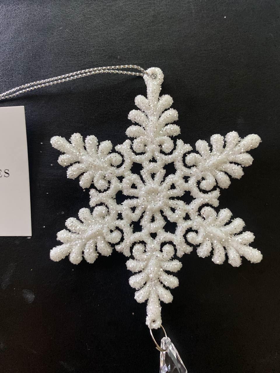 SNOWFLAKES STAR WHITE Ornament Sculpture Christmas tree pendant - Australian Empire Shop