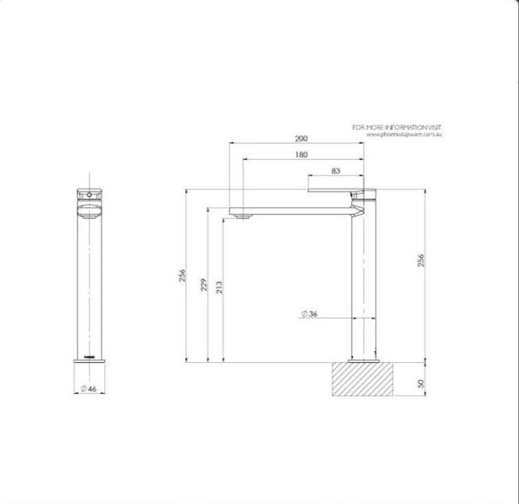 Tall Phoenix Teel Vessel Mixer Matte Black 118-7900-10 , 15 years warranty - Australian Empire Shop