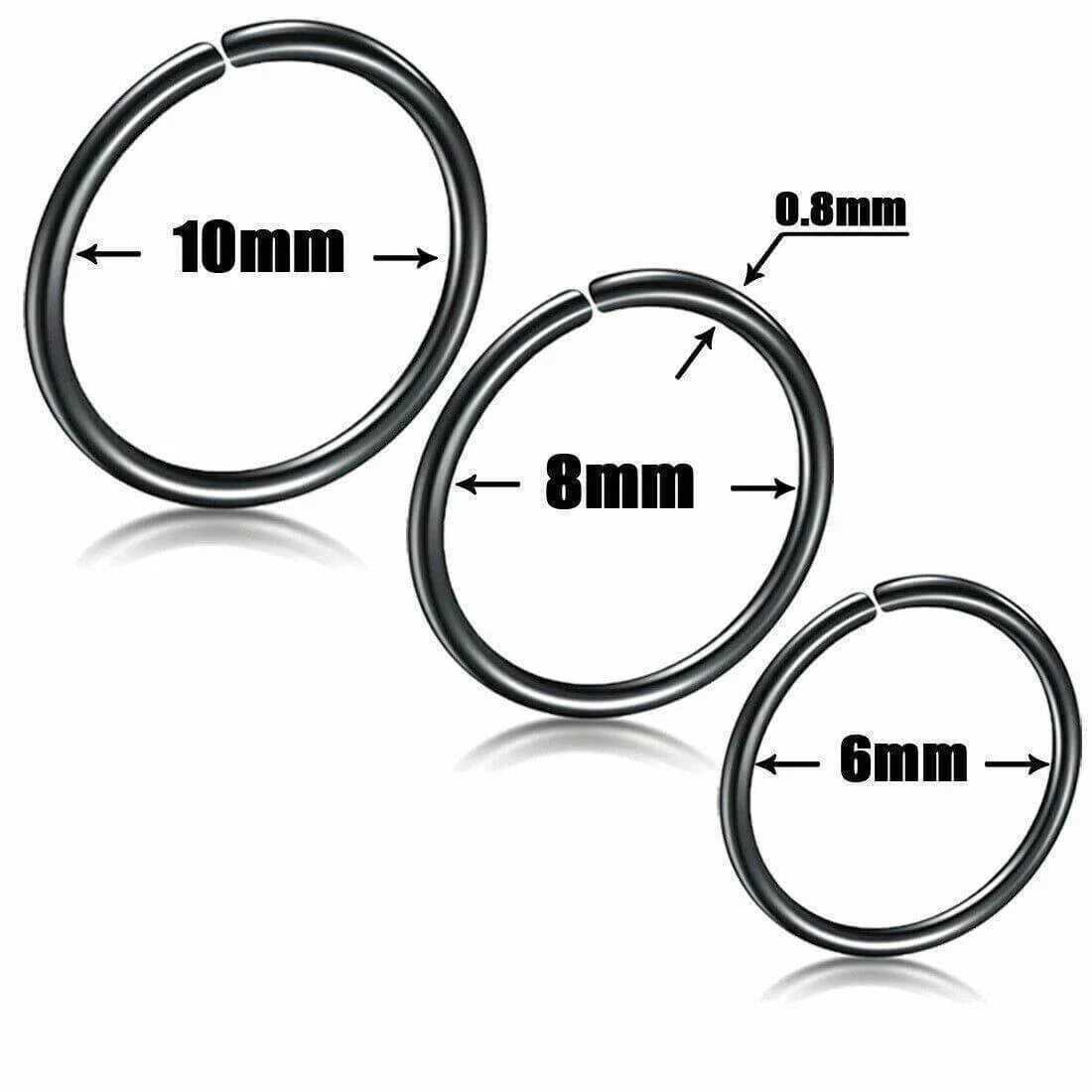 Unisex Small Fake Nose Ring Ear Lip Body Piercing Jewellery Silver Gold Black AU - Australian Empire Shop