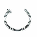 Silver fake nose ring, unisex body piercing jewelry, isolated on white background