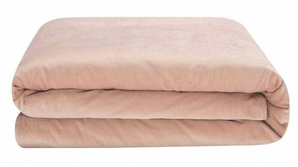 folded king size vintage pink cotton velvet duvet cover set, 1000 thread count