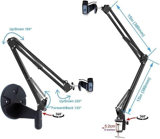 Webcam Stand Kit, 2in1 Wall Mount and Clamp Arm Holder for Logitech C920 C920s C - Australian Empire Shop