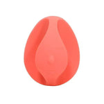 Coral silicone egg-shaped massager with ergonomic design
