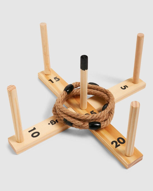 Wooden Ring Toss Game Set Wooden Throwing Game Garden Games AU - Australian Empire Shop