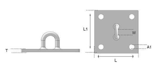 WPH-100S304 - Horizontal Wall Plates in Stainless Steel 100 x 100mm - Australian Empire Shop